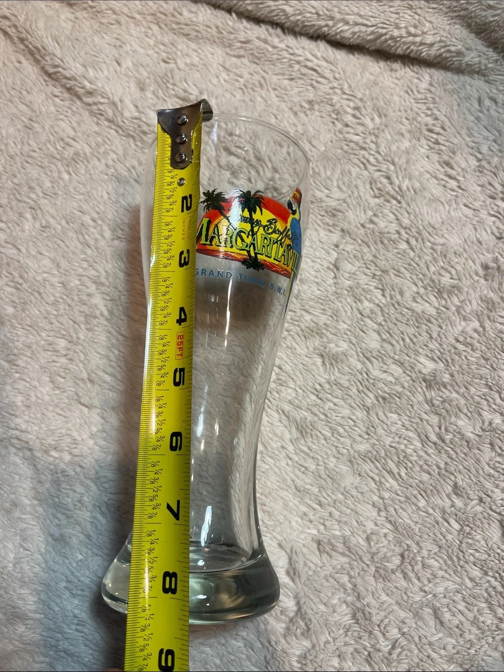 Margaritaville grand Turk Parrot Pilsner Glass with Yellow Blue Red Logo